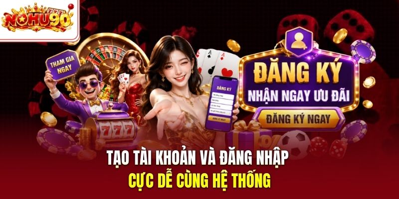 Tạo tài khoản và đăng nhập cực dễ cùng hệ thống